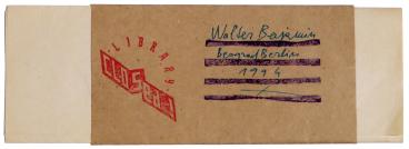 A letter to Walter Benjamin