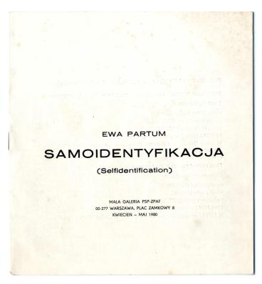 Selfidentification / Samoidentyfikacja, Ewa Partum, 1980