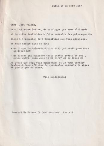 Letter from Heidsieck