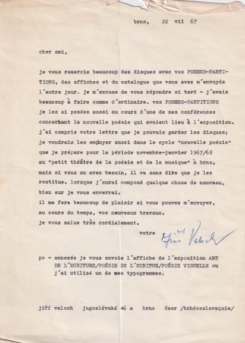 Letter from Valoch