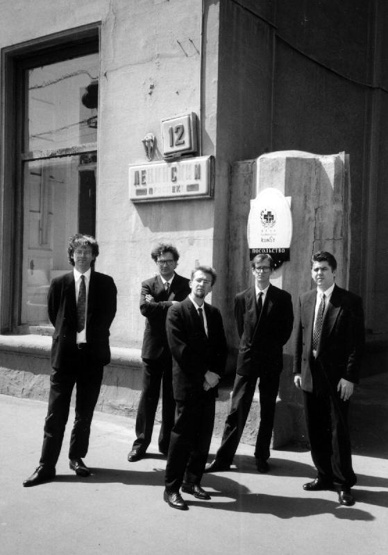 IRWIN in front of NSK Embassy Moscow, artist archive, 1992