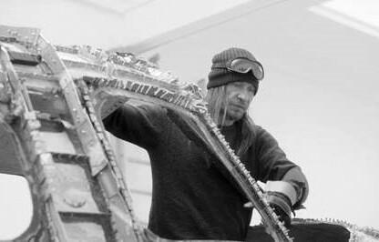 Roman Stańczak at work on the sculpture "Flight", still frame from the documentary "Flight", 20 ...