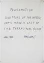 Proglas / Proclamation, 1963–1986, cardboard, felt pen, 100 x 71 cm; Courtesy: Atelier Kožarić, ...