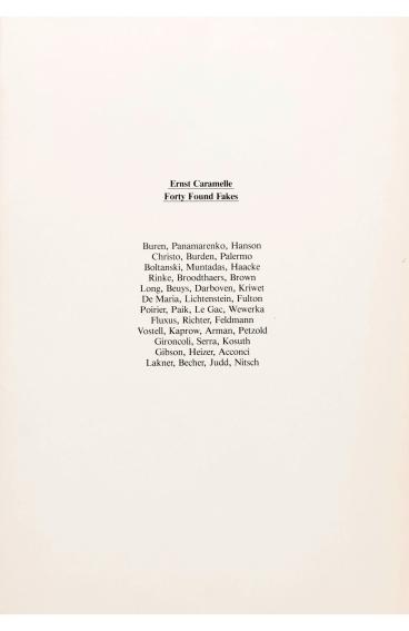 Forty Found Fakes, 1979, Ernst Caramelle