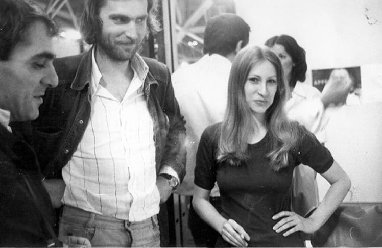 Sanja Iveković and Dalibor Martinis with Giancarlo Politi in Bologna, 1977