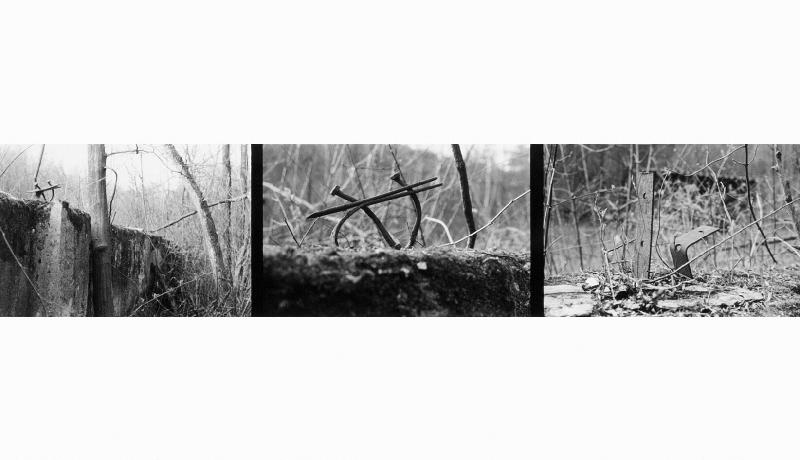 Konzentrationslager Mauthausen (Eisenreste im Fundament der Großen Halle)